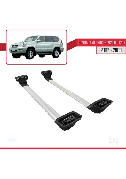 Toyota Land Cruiser Prado (J120) 2002-2009 Arası ile Uyumlu Ace-3 Ara Atkı Tavan Barı Gri 2 Adet indirimleri