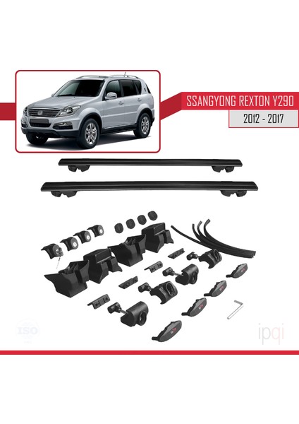 Ssangyong Rexton (Y290) 2012-2017 Arası ile Uyumlu Hook Model Ara Atkı Tavan Barı Siyah 2 Adet indirimleri