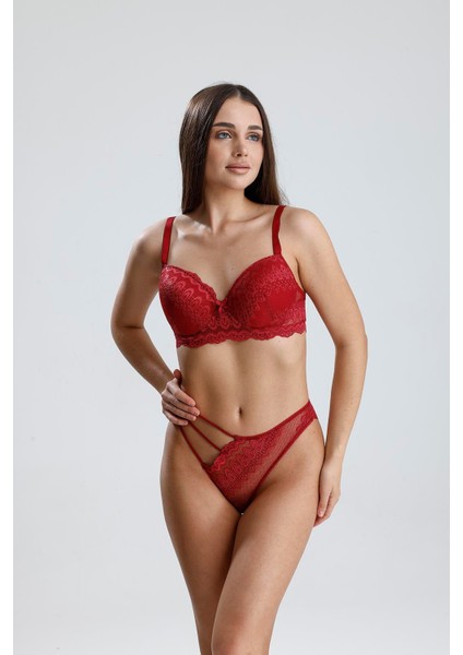 Desteksiz C Kap Sütyen Takım | Bordo 229