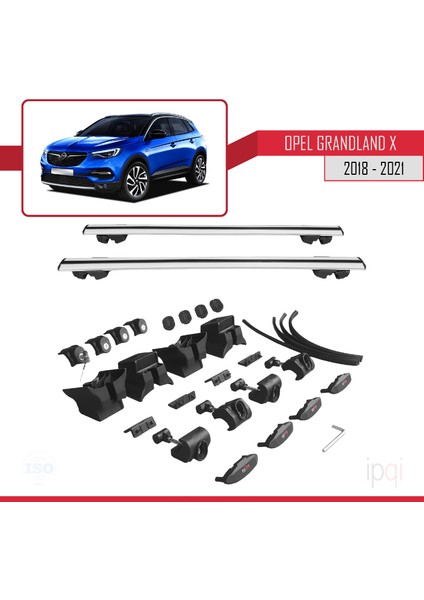 Opel Grandland x 2018-2021 Arası ile Uyumlu Hook Model Ara Atkı Tavan Barı Gri 2 Adet indirimleri