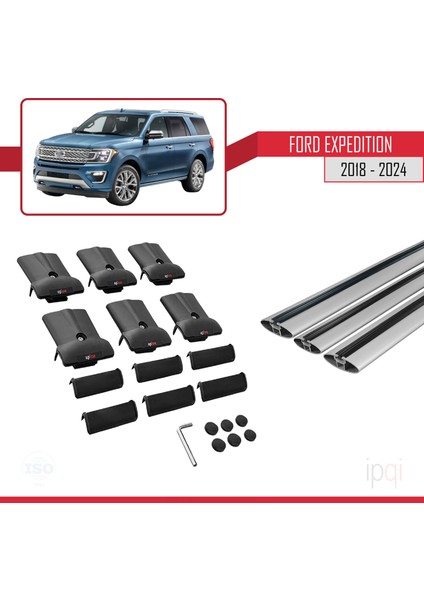 Ford Expedition 2018-2024 Arası ile Uyumlu Fly Model Ara Atkı Tavan Barı Gri 3 Adet indirimleri