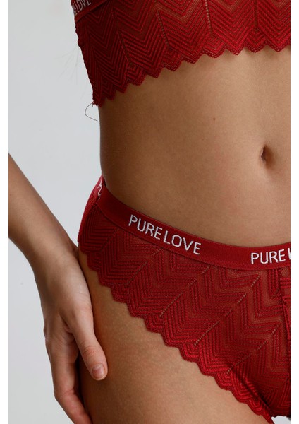 Dantel Detay Bralet Takım | Bordo 285