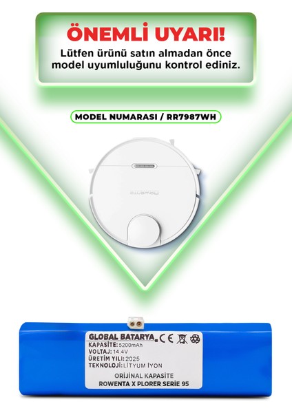 Rowenta X Plorer Serie 95 Uyumlu Batarya 14.4v 5200mah Li-Ion Pil ( Kapasite) indirimleri