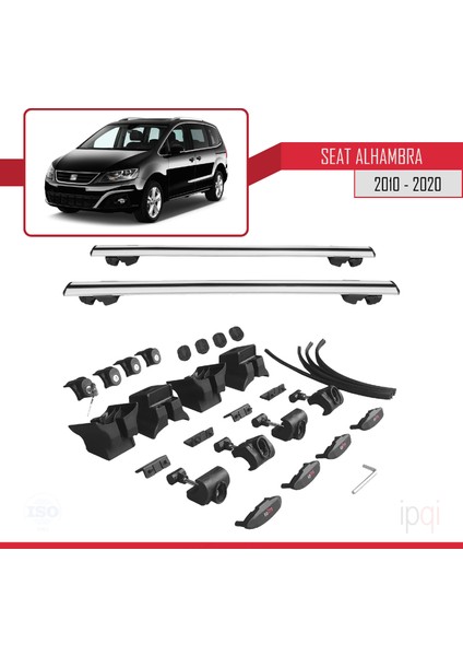 Seat Alhambra 2 (7n) 2010-2020 Arası ile Uyumlu Hook Model Ara Atkı Tavan Barı Gri 2 Adet indirimleri
