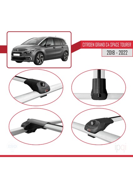 Citroen Grand C4 Space Tourer 2018-2022 Arası ile Uyumlu Ace-1 Ara Atkı Tavan Barı Gri 2 Adet fırsatları