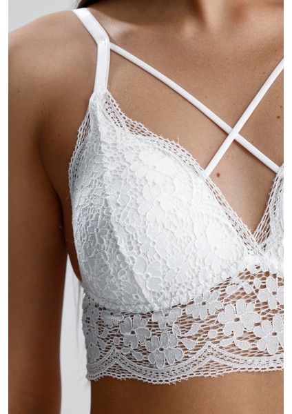 Dantel Detay Bralet Takım | Beyaz 281 fiyatları