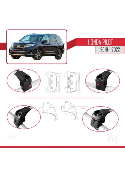 Honda Pilot 2016-2022 Arası ile Uyumlu Ace-2 Ara Atkı Tavan Barı Gri 2 Adet fırsatları