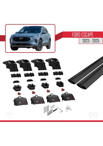 Ford Escape 2023-2025 Arası ile Uyumlu Ace-2 Ara Atkı Tavan Barı Siyah 2 Adet indirimleri