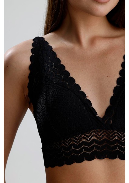 Dantelli Bralet Takım | Siyah 284