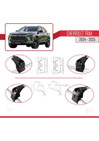Chevrolet Trax 2024-2025 Arası ile Uyumlu Ace-2 Ara Atkı Tavan Barı Gri 2 Adet fırsatları
