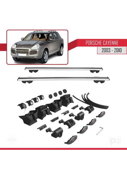Porsche Cayenne (9pa) 2003-2010 Arası ile Uyumlu Hook Model Ara Atkı Tavan Barı Gri 2 Adet indirimleri