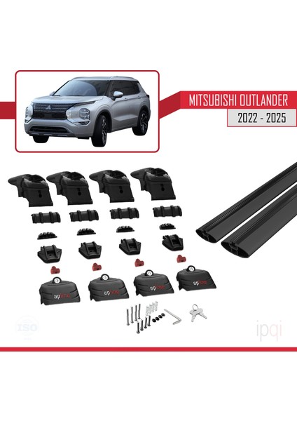 Mitsubishi Outlander 2022-2025 Arası ile Uyumlu Ace-2 Ara Atkı Tavan Barı Siyah 2 Adet indirimleri