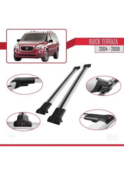 Buick Terraza Cxl 2004-2008 Arası ile Uyumlu Fly Model Ara Atkı Tavan Barı Gri 2 Adet modelleri