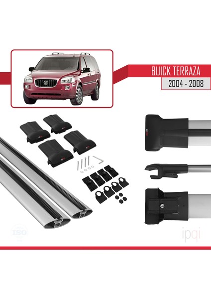 Buick Terraza Cxl 2004-2008 Arası ile Uyumlu Fly Model Ara Atkı Tavan Barı Gri 2 Adet indirimleri