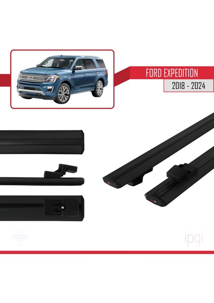 Ford Expedition 2018-2024 Arası ile Uyumlu Basıc Model Ara Atkı Tavan Barı Siyah 2 Adet modelleri