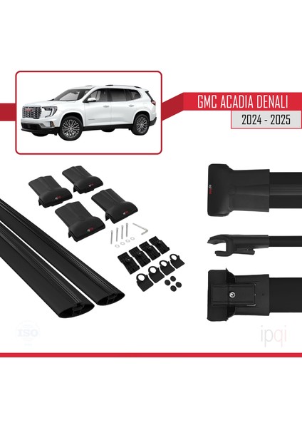 Gmc Acadia Denali 2024-2025 Arası ile Uyumlu Fly Model Ara Atkı Tavan Barı Siyah 2 Adet indirimleri