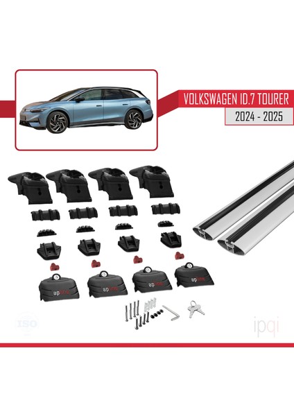 Volkswagen Id.7 Tourer 2024-2025 Arası ile Uyumlu Ace-2 Ara Atkı Tavan Barı Gri 2 Adet indirimleri
