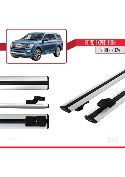 Ford Expedition 2018-2024 Arası ile Uyumlu Basıc Model Ara Atkı Tavan Barı Gri 2 Adet modelleri
