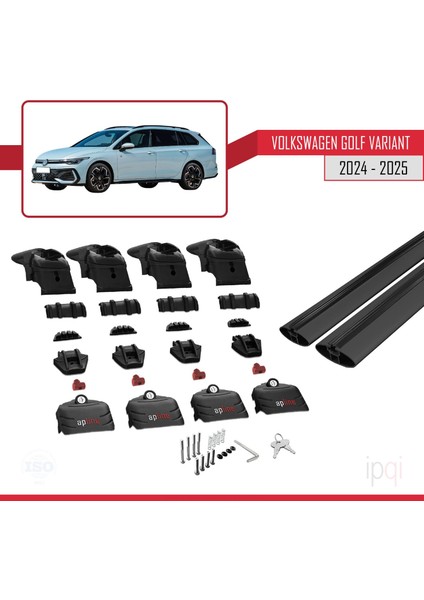 Volkswagen Golf Variant 2024-2025 Arası ile Uyumlu Ace-2 Ara Atkı Tavan Barı Siyah 2 Adet indirimleri