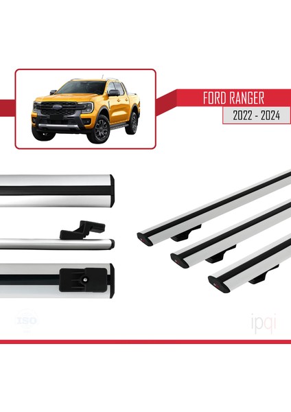 Ford Ranger 2022-2024 Arası ile Uyumlu Basıc Model Ara Atkı Tavan Barı Gri 3 Adet modelleri