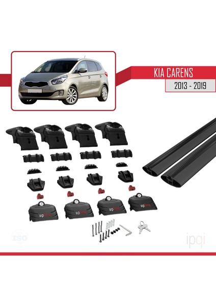 Kia Carens 2013-2019 Arası ile Uyumlu Ace-2 Model Ara Atkı Tavan Barı Siyah 2 Adet indirimleri