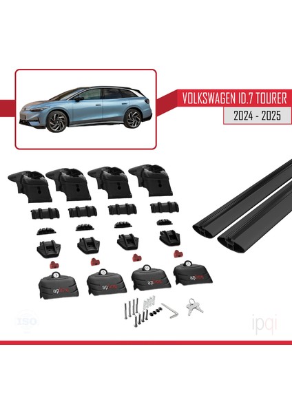 Volkswagen Id.7 Tourer 2024-2025 Arası ile Uyumlu Ace-2 Ara Atkı Tavan Barı Siyah 2 Adet indirimleri