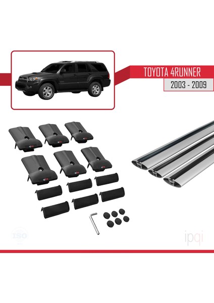 Toyota 4runner 2003-2009 Arası ile Uyumlu Fly Model Ara Atkı Tavan Barı Gri 3 Adet indirimleri