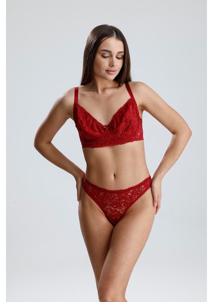 Dantelli C Kap Sütyen Takım | Bordo 228 fiyatları