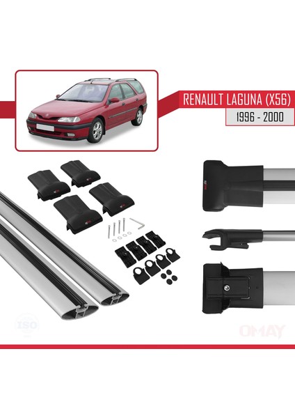 Renault Laguna (X56) Sw 1996-2000 Arası ile Uyumlu Fly Model Ara Atkı Tavan Barı Gri 2 Adet indirimleri