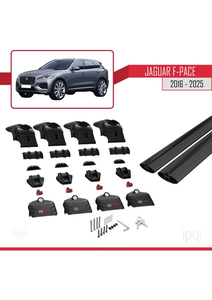 Jaguar F-Pace (X761) 2016-2025 Arası ile Uyumlu Ace-2 Ara Atkı Tavan Barı Siyah 2 Adet indirimleri
