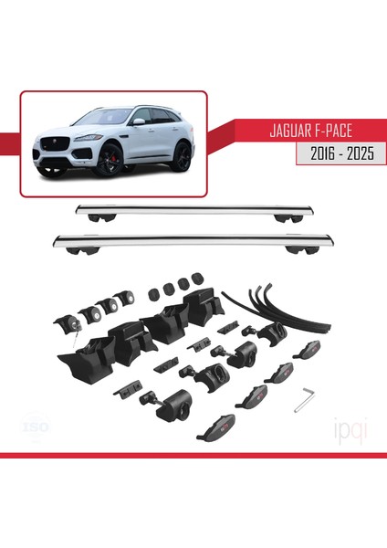 Jaguar F-Pace (X761) 2016 ve Sonrası ile Uyumlu Hook Model Ara Atkı Tavan Barı Gri 2 Adet indirimleri