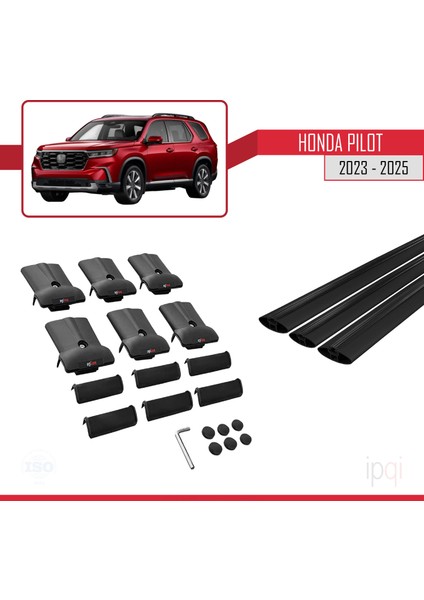 Honda Pilot 2023-2025 Arası ile Uyumlu Fly Model Ara Atkı Tavan Barı Siyah 3 Adet indirimleri
