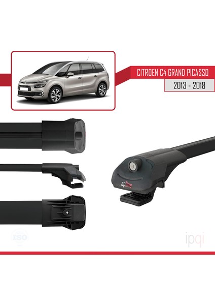 Citroen C4 Grand Picasso 2013-2018 Arası ile Uyumlu Ace-1 Ara Atkı Tavan Barı Siyah 3 Adet modelleri