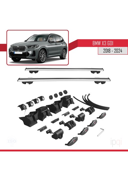 Bmw X3 (G01) 2018-2024 Arası ile Uyumlu Hook Model Ara Atkı Tavan Barı Gri 2 Adet indirimleri