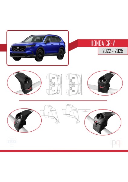 Honda Cr-V 2022-2025 Arası ile Uyumlu Ace-2 Ara Atkı Tavan Barı Gri 2 Adet fırsatları