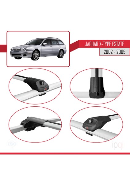 Jaguar X-Type Estate 2002-2009 Arası ile Uyumlu Ace-1 Ara Atkı Tavan Barı Gri 2 Adet fırsatları