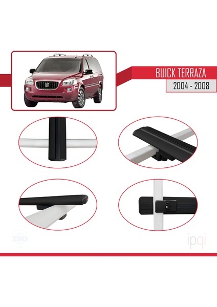 Buick Terraza Cxl 2004-2008 Arası ile Uyumlu Basıc Model Ara Atkı Tavan Barı Siyah 2 Adet fırsatları