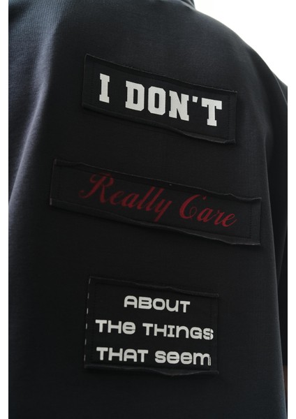 Erkek I Don't Nakışlı Oversize T-Shirt Füme fırsatları