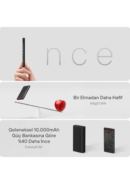 Carbonblade 10,000MAH Ultra Hafif Powerbank - Siyah fırsatları