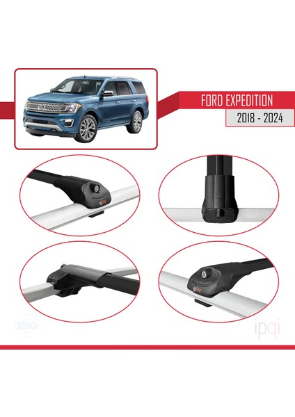 Ford Expedition 2018-2024 Arası ile Uyumlu Ace-1 Ara Atkı Tavan Barı Siyah 3 Adet fırsatları