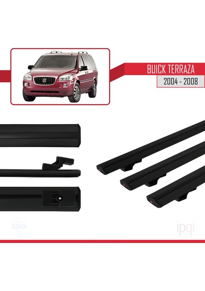 Buick Terraza Cxl 2004-2008 Arası ile Uyumlu Basıc Model Ara Atkı Tavan Barı Siyah 3 Adet modelleri
