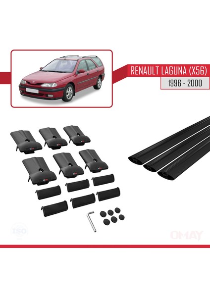 Renault Laguna (X56) Sw 1996-2000 Arası ile Uyumlu Fly Model Ara Atkı Tavan Barı Siyah 3 Adet indirimleri