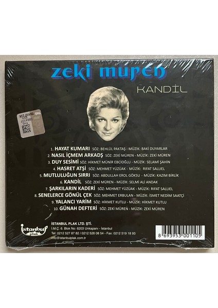 Zeki Müren Kandil CD (Jelatininde Sıfır Orjnal Dönem Baskı Cd) Plak Değildir !!!