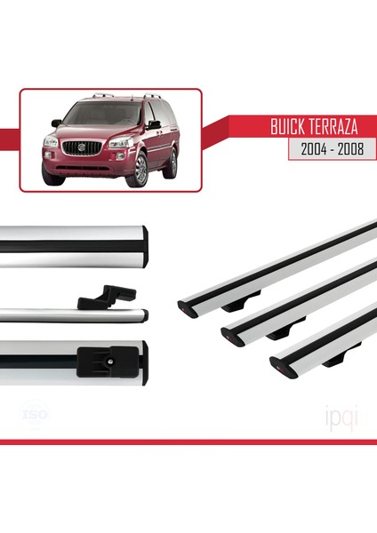 Buick Terraza Cxl 2004-2008 Arası ile Uyumlu Basıc Model Ara Atkı Tavan Barı Gri 3 Adet modelleri