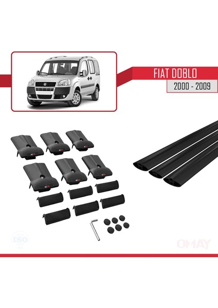 Fiat Doblo 2000-2009 Arası ile Uyumlu Fly Model Ara Atkı Tavan Barı Siyah 3 Adet indirimleri