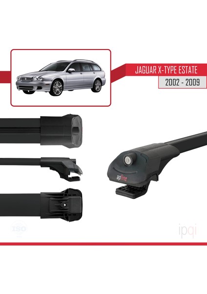 Jaguar X-Type Estate 2002-2009 Arası ile Uyumlu Ace-1 Ara Atkı Tavan Barı Siyah 3 Adet modelleri