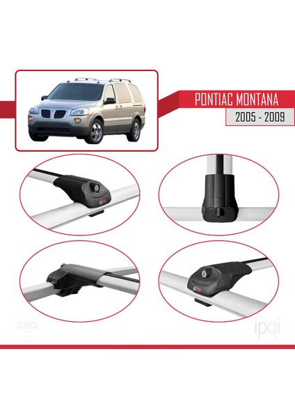 Pontiac Montana 2005-2009 Arası ile Uyumlu Ace-1 Ara Atkı Tavan Barı Gri 2 Adet fırsatları