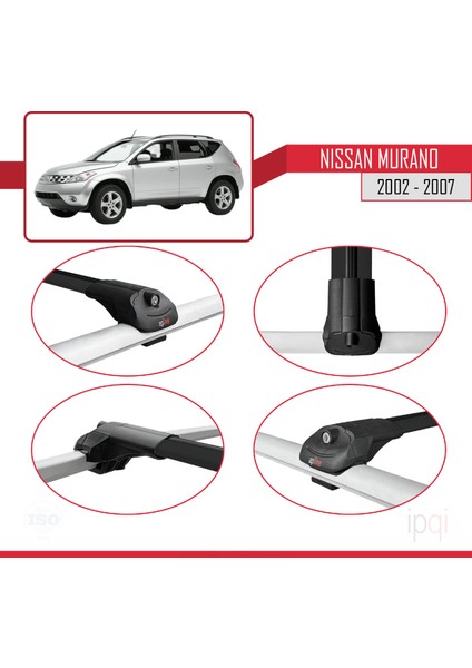 Nissan Murano 2002-2007 Arası ile Uyumlu Ace-1 Ara Atkı Tavan Barı Siyah 3 Adet fırsatları