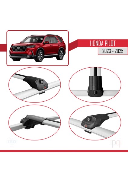 Honda Pilot 2023-2025 Arası ile Uyumlu Ace-1 Ara Atkı Tavan Barı Gri 3 Adet fırsatları