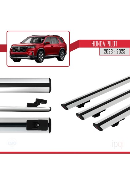 Honda Pilot 2023-2025 Arası ile Uyumlu Basıc Model Ara Atkı Tavan Barı Gri 3 Adet modelleri